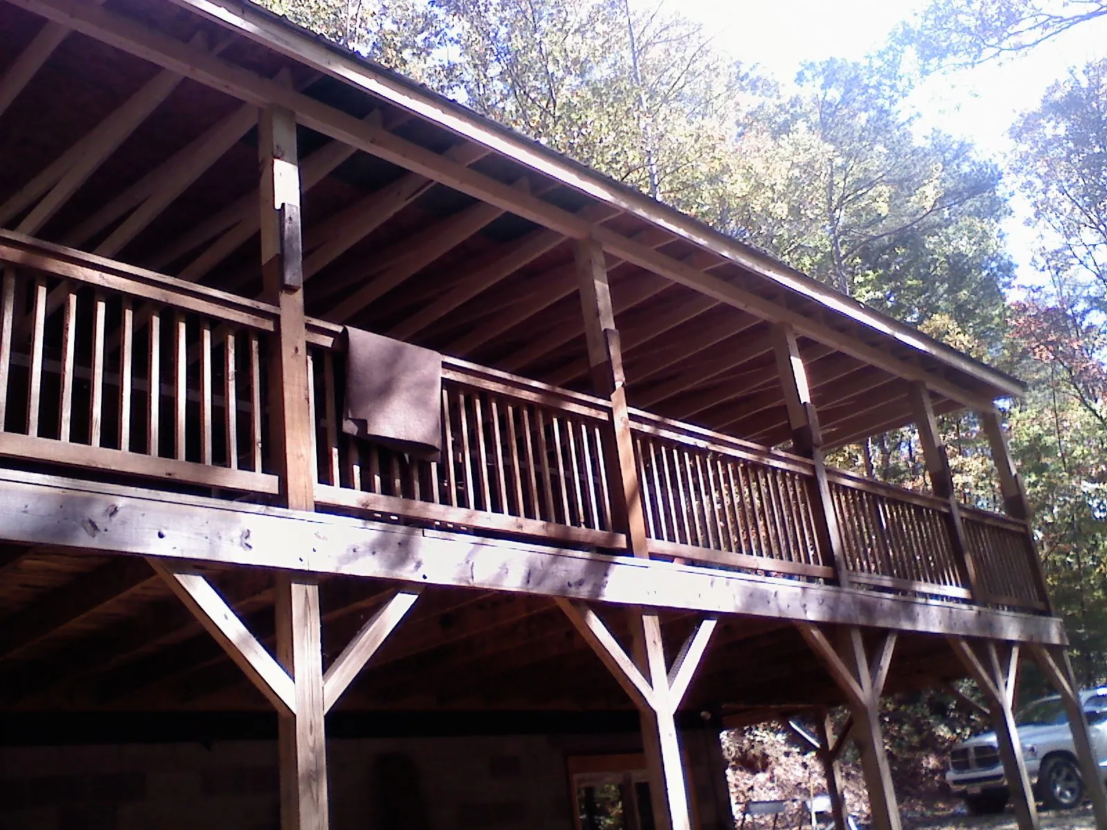 Timber framing under a new elevated porch and deck — Roof Leak Repair in Sabillasville by Roofing Brothers
